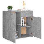 vidaXL Buffet Gris béton 80x36x75 cm Aggloméré