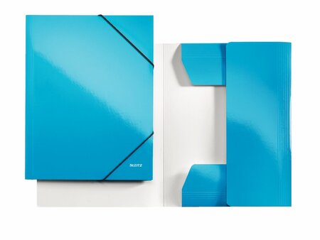 Chemise à élastique WOW, A4, carton, bleu métallique LEITZ