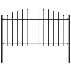 vidaXL Clôture de jardin avec dessus en lance Acier 1 7 m Noir
