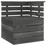 vidaXL Salon palette de jardin 7 Pièces Bois de pin massif Gris foncé