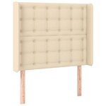 vidaXL Sommier à lattes de lit matelas et LED Crème 100x200 cm Tissu