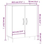 vidaXL Buffet sonoma gris 69 5x34x90 cm bois d'ingénierie