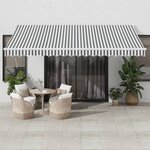 vidaXL Auvent rétractable anthracite et blanc 4 5x3 m tissu/aluminium
