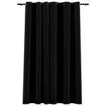 vidaXL Rideau occultant Aspect de lin avec œillets Noir 290x245 cm