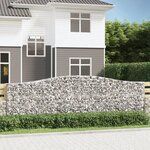 vidaXL Paniers à gabions arqués 10 Pièces 400x30x120/140 cm Fer galvanisé