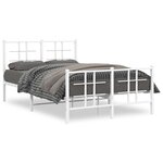 vidaXL Cadre de lit métal avec tête de lit/pied de lit blanc 120x190cm