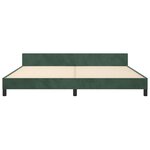 vidaXL Cadre de lit avec tête de lit Vert foncé 200x200 cm Velours