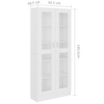 vidaXL Armoire à vitrine Blanc 82 5x30 5x185 5 cm Bois d'ingénierie