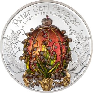 Pièce de monnaie en Argent 1000 Togrog g 62.2 (2 oz) Millésime 2025 LILIES OF THE VALLEY EGG
