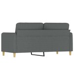 vidaXL Canapé à 2 places Gris foncé 140 cm Tissu