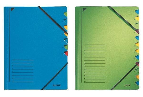 Classeur trieur, format A4, 7 compartiments, vert LEITZ
