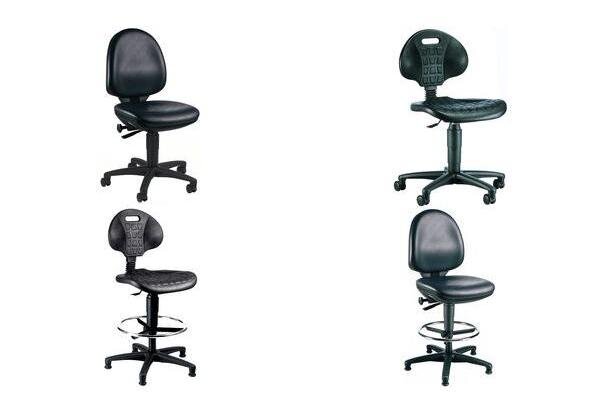 siège de travail TEC 20 Counter, polyuréthane, noir TOPSTAR
