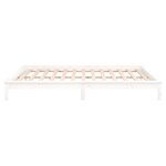 vidaXL Cadre de lit à LED blanc 140x190 cm bois massif