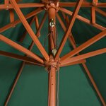 vidaXL Parasol à deux étages avec poteau en bois 270 x 270 cm vert
