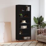 vidaXL Buffet noir 69 5x32 5x180 cm bois d'ingénierie