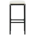 vidaXL Ensemble de bar de jardin 9 Pièces et coussins Résine tressée Noir