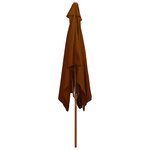 vidaXL Parasol d'extérieur avec mât en bois Terre cuite 200x300 cm