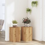 vidaXL Supports pour plantes 2 Pièces chêne artisanal bois ingénierie