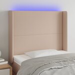 vidaXL Tête de lit à LED Cappuccino 83x16x118/128 cm Similicuir