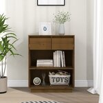 vidaXL Armoire console Marron miel 60x34x75 cm Bois de pin solide