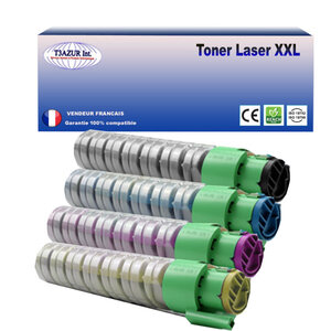 4 toners compatibles avec ricoh aficio cl4000dn cl4000hdn type 245 (noir+couleur) - t3azur