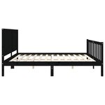 vidaXL Cadre de lit avec tête de lit noir 200x200 cm bois massif