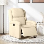 vidaXL Fauteuil inclinable électrique Crème Tissu