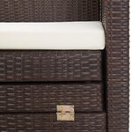 vidaXL Canapé-lit extensible 3 places avec toit Résine tressée Marron