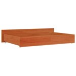vidaXL Tiroirs de lit 4 Pièces cire marron bois de pin massif