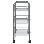 vidaXL Chariot de cuisine à 3 niveaux Gris 46x26x64 cm Fer
