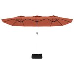 vidaXL Parasol à double tête avec LED terre cuite 449x245 cm