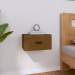 vidaXL Table de chevet murale Marron miel 40x29 5x22 cm