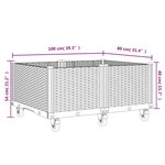 vidaXL Jardinière à roulettes marron 100x80x54 cm PP
