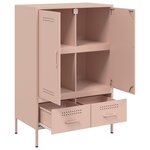 vidaXL Buffet haut rose 68x39x101 5 cm acier laminé à froid