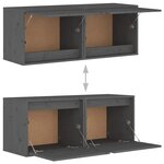 vidaXL Armoires murales 2 Pièces Gris 45x30x35 cm Bois de pin massif