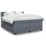 vidaXL Sommier à lattes de lit et matelas Gris foncé 200x200cm Velours