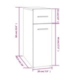 vidaXL Armoire apothicaire Chêne marron 20x45 5x60cm Bois d'ingénierie