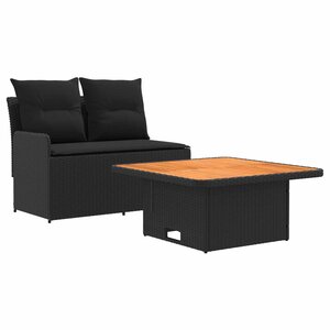 vidaXL Canapé de jardin avec accoudoirs et table relevable 2 Pièce