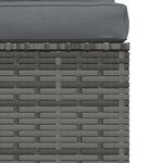 vidaXL Canapé 4 places avec coussins Gris Résine tressée
