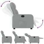 vidaXL Fauteuil inclinable électrique Gris clair Tissu