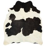 vidaXL Tapis en peau de vache véritable noir et blanc 180x220 cm