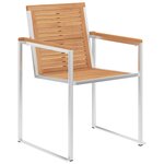 vidaXL Chaises de jardin lot de 4 avec coussins Bois de teck massif