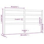 vidaXL Tête de lit Gris 206x4x100 cm Bois massif de pin