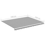 vidaXL Tissu de remplacement pour auvent Anthracite et blanc 4 5x3 5 m