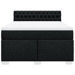 vidaXL Sommier à lattes de lit avec matelas Noir 140x200 cm Tissu
