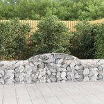 vidaXL Paniers à gabions arqués 10 Pièces 300x30x60/80 cm Fer galvanisé