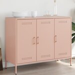 vidaXL Buffet rose 100 5x39x79 cm acier laminé à froid