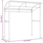 vidaXL Belvédère de barbecue 215x150x220 cm Anthracite Acier