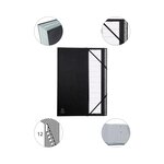 Trieur Rigide Ordonator Numerique Dos Extensible 12 Compartiments 1 À 12 - Noir - X 12 - Exacompta