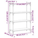 vidaXL Bibliothèque à 4 niveaux sonoma gris 80x30x120 cm